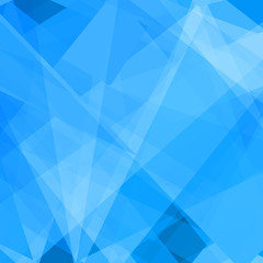 Fototapeta premium An abstract blue background featuring overlapping geometric triangles and polygonal shapes with a translucent, layered, and faceted modern design.