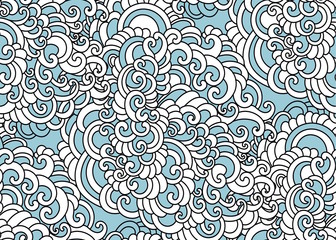 Swirls seamless background pattern. Colorful vector illustration hand drawn. Wrapping paper, fabric swatch.