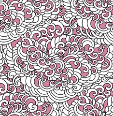 Swirls seamless background pattern. Colorful vector illustration hand drawn. Wrapping paper, fabric swatch.