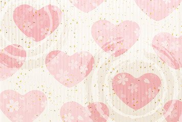 バレンタイン　ハート　和紙　背景