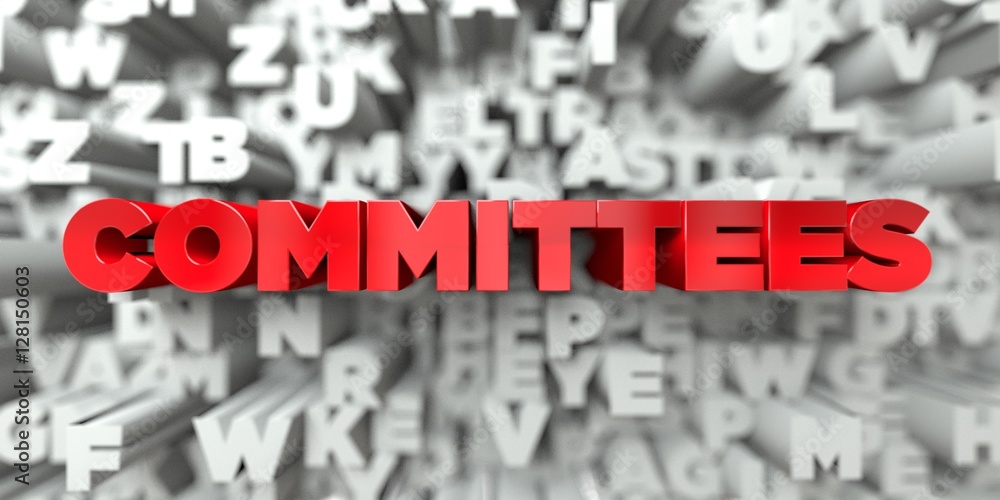 Fototapete committees - red text on typography background - 3d rendered royalty free stock image. this image ca