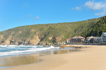 Beautiful ocean beach with waves in South Africa
