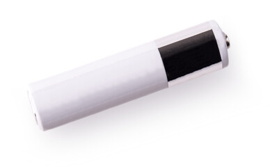 white AA battery. isolated over white