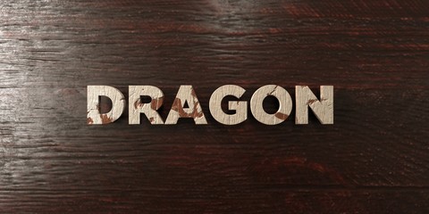 Dragon - grungy wooden headline on Maple  - 3D rendered royalty free stock image. This image can be used for an online website banner ad or a print postcard.