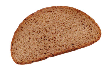 Slice of bread on white