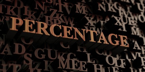 Percentage - Wooden 3D rendered letters/message.  Can be used for an online banner ad or a print postcard.