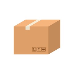 Delivery cardboard box carton isolated on white background