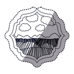 Frame icon. Landscape nature outdoor beautiful and season theme. Isolated design. Vector illustration