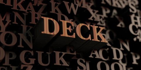 Deck - Wooden 3D rendered letters/message.  Can be used for an online banner ad or a print postcard.