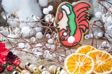 Christmas gingerbread cock dried orange
