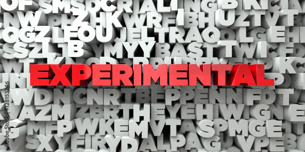 Fototapete experimental - red text on typography background - 3d rendered royalty free stock image. this image 