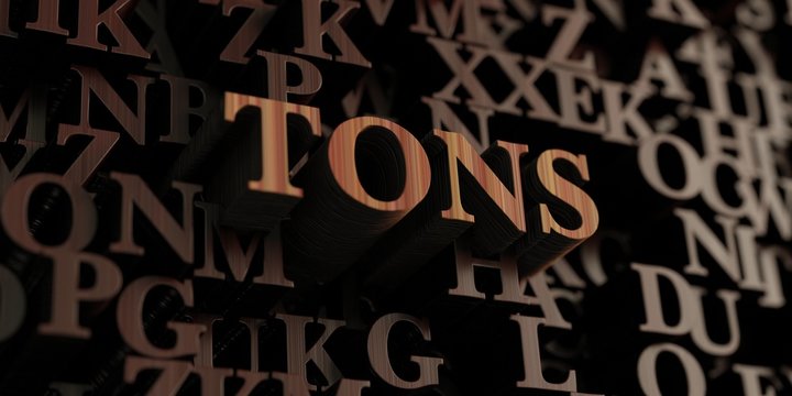 Tons - Wooden 3D rendered letters/message.  Can be used for an online banner ad or a print postcard.