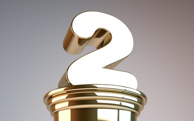 shiny 3d number 1st made of gold