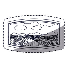 Frame icon. Landscape nature outdoor beautiful and season theme. Isolated design. Vector illustration