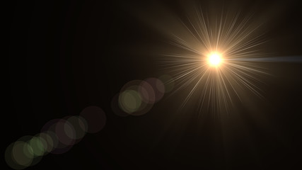 Abstract of lighting for background. digital lens flare in dark background