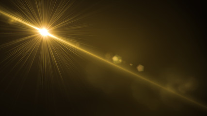 Obraz premium abstract lens flare yellow light over black background