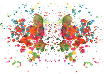 Abstract watercolor butterfly drawing