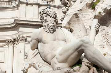 Obraz premium Fontana dei Quattro Fiumi (Fountain of the Four Rivers), Piazza Navona, Rome, Italy