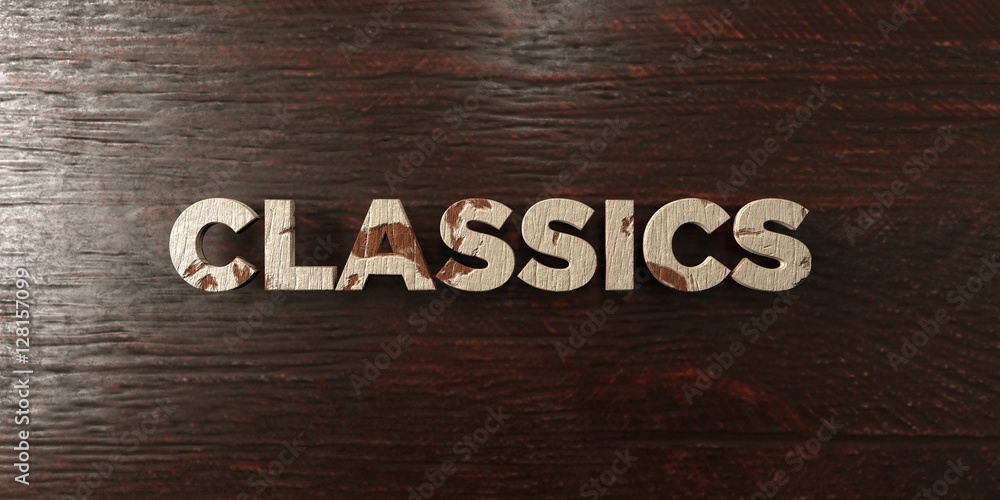 Fototapete classics - grungy wooden headline on maple - 3d rendered royalty free stock image. this image can be