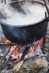 cauldron on fire
