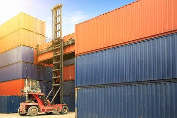 Control loading Containers box from Cargo freight ship