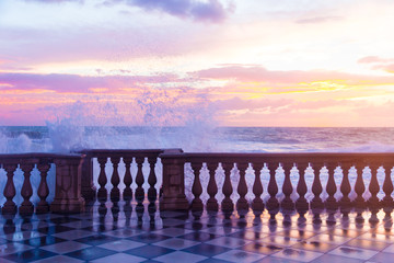 Mascagni Terrace in Leghorn, Italy