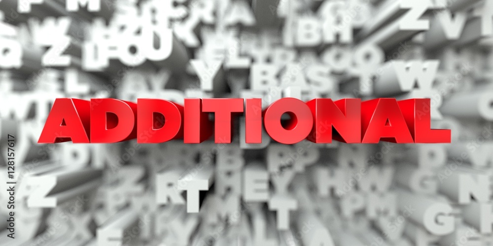 Fototapete additional - red text on typography background - 3d rendered royalty free stock image. this image ca