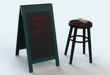 WORLD AIDS DAY, message on blackboard, 3D rendering