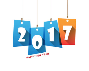 Happy new 2017 year. Greetings card. Colorful design. Vector ill