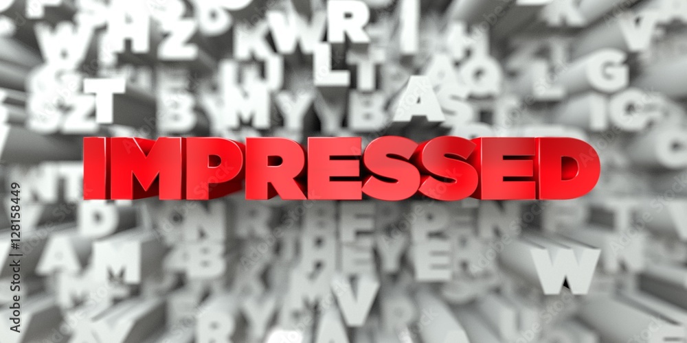Fototapete impressed - red text on typography background - 3d rendered royalty free stock image. this image can