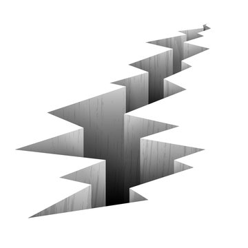 Crack fault line in ground vector illustration