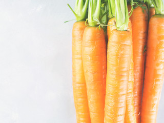 Paddock carrots on gray background. Toned