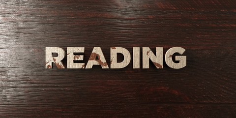 Reading - grungy wooden headline on Maple  - 3D rendered royalty free stock image. This image can be used for an online website banner ad or a print postcard.