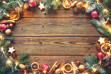 Christmas decoration on a wooden table