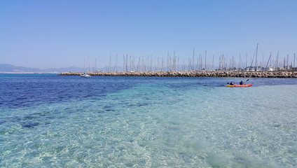 Beautiful sea views with boats and yachts, L'Arenal, Majorca