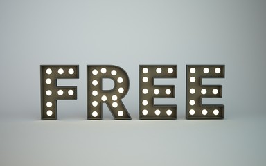 3D render bulb text  percent off