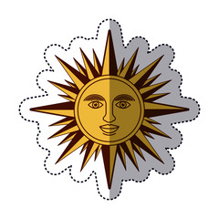 Sun cartoon icon. Abstract summer nature and tropical theme. Isolated design. Vector illustration