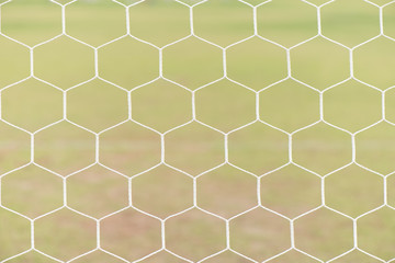 Closeup nets of a soccer for background