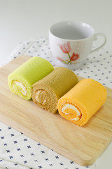 Jamroll cake dessert