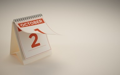 3d Rendering calendar illustration day