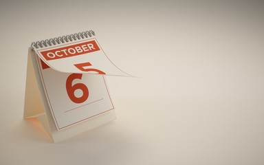 3d Rendering calendar illustration day