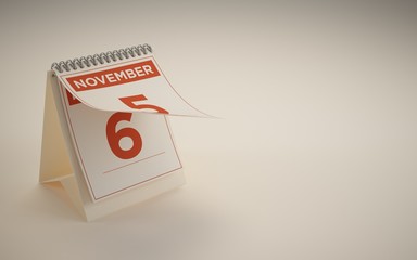 3d Rendering calendar illustration day