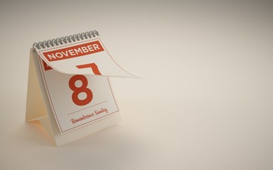 3d Rendering calendar illustration day