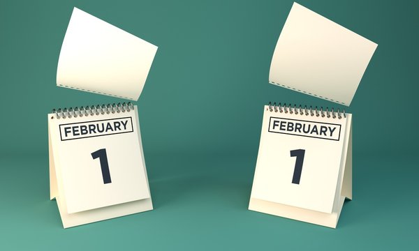 3d Rendering Calendar February 1