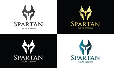 Spartan logo design template ,Helmet logo design concept ,Vector illustration