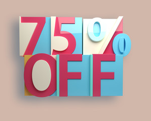 3D rendering colorful 75 percent off sale