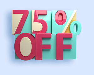 3D rendering colorful 75 percent off sale