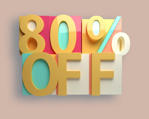 3D rendering colorful 80 percent off sale