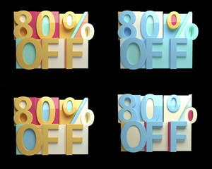3D rendering colorful 80 percent off sale
