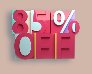 3D rendering colored 85 percent off